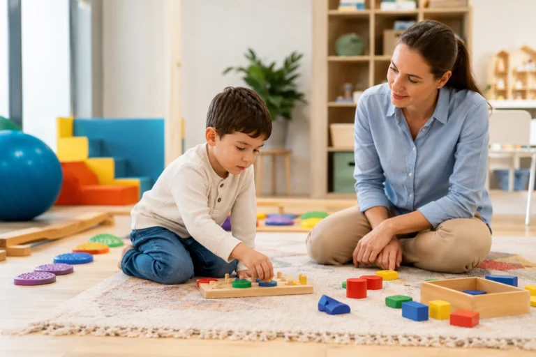 Bambino durante attività di Neuro e Psicomotricità a Pagani