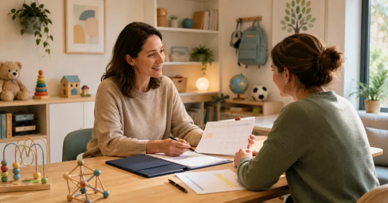 Famiglia e professionista si confrontano durante l’attesa di un percorso riabilitativo in età evolutiva, dalla nascita all’adolescenza